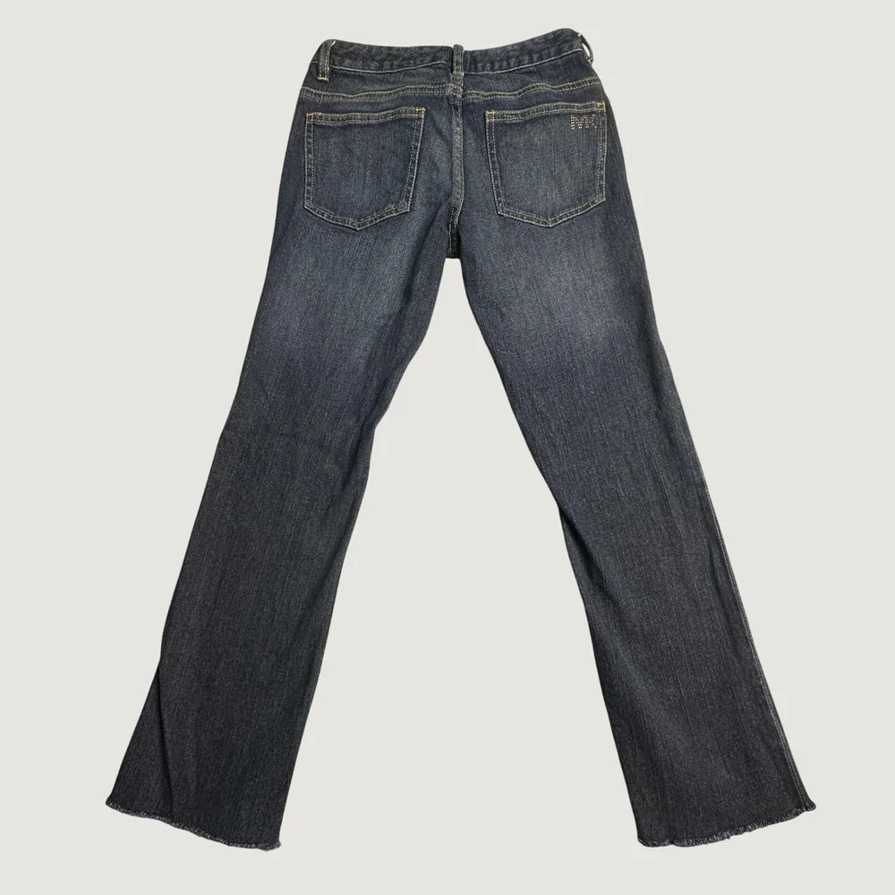 Michael Kors Jeans Womens 26 Straight Leg Dark Wash Raw Hem Stretch Denim